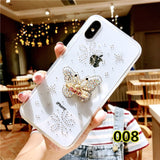 SYCASE Fashion Women Clear Cover For iPhone 6 6S 7 8 Plus X XR Xs Max case Diamond Finger Ring Stand Hold Cute Girl phone case