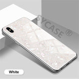 SYCASE Fashion conch glass case For Samsung S8 S8Plus S9 S9Plus Case luxury Tempered Glass Back Cover Bling Shell Soft Frame