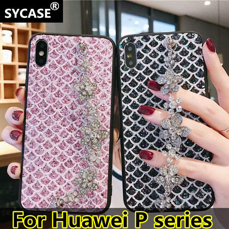 SYCASE Fashion elegant phone case For Huawei P20 P20Pro P20Lite P30 P30Pro P30Lite case with Bing Camellia Bracelet