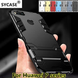SYCASE Fashion iron man Phone case For Huawei P9 P10 P20 G9 Plus Lite Pro 2017 case Hybrid TPU+PC+Stand shockproof back cover