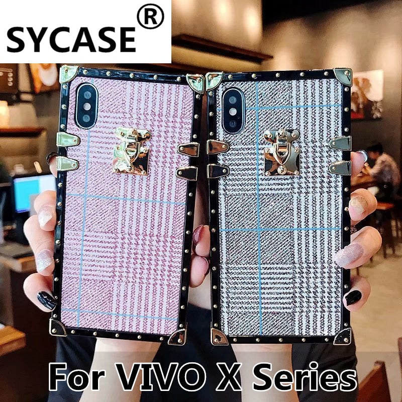 SYCASE Fashion square British Plaid Phone Case For VIVO X9 X9S Plus X20 Plus NEX X21 UD case All Inclusive Drop Protection Case