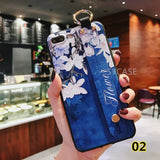 SYCASE Flower Wrist Band Case For OPPO R9 R9S R11 R11S R15 Dream R17 F7 F9 A3 A5 A37 A59 A57 A73 A79 A83case Soft TPU Back Cover
