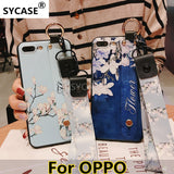 SYCASE Flower Wrist Band Case For OPPO R9 R9S R11 R11S R15 Dream R17 F7 F9 A3 A5 A37 A59 A57 A73 A79 A83case Soft TPU Back Cover