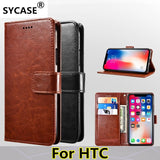 SYCASE For HTC ONE M7 M8 mini M9 A9 Business Crazy Horse Grain Wallet Phone Case Protector Flip Leather Case Cover