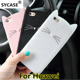 SYCASE For Huawei Mate 7 8 9 P8 P9 Lite P10 Plus V9Play Nova2S Animal shell cover Beard Cat Ear Soft Silicone Mobile Phone Case