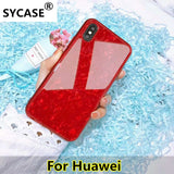 SYCASE For Huawei Mate 9 10 Nova 2 3 Plus P9 P10 P20 Lite ProTempered Glass Case Hard Back Shell edge Soft TPU Bumper Phone Case