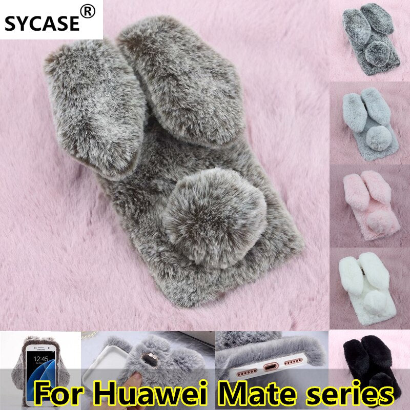 SYCASE For Huawei Mate9 Mate10 Pro Winter Cute Rabbit Furry phone case All Inclusive Drop Protection Cover