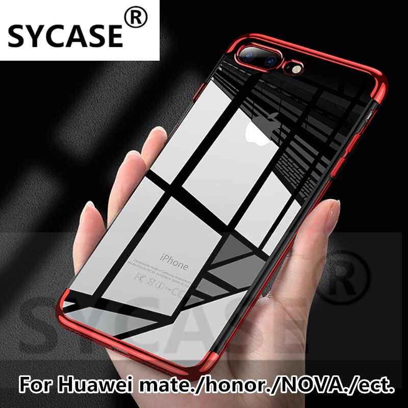 SYCASE For Huawei NOVA 2 lite 3e honor 8 9 10 Lite P9 10 pro Silicone Case Colorful Fashion Plating Transparent TPU Phone Cover