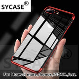 SYCASE For Huawei NOVA 2 lite 3e honor 8 9 10 Lite P9 10 pro Silicone Case Colorful Fashion Plating Transparent TPU Phone Cover