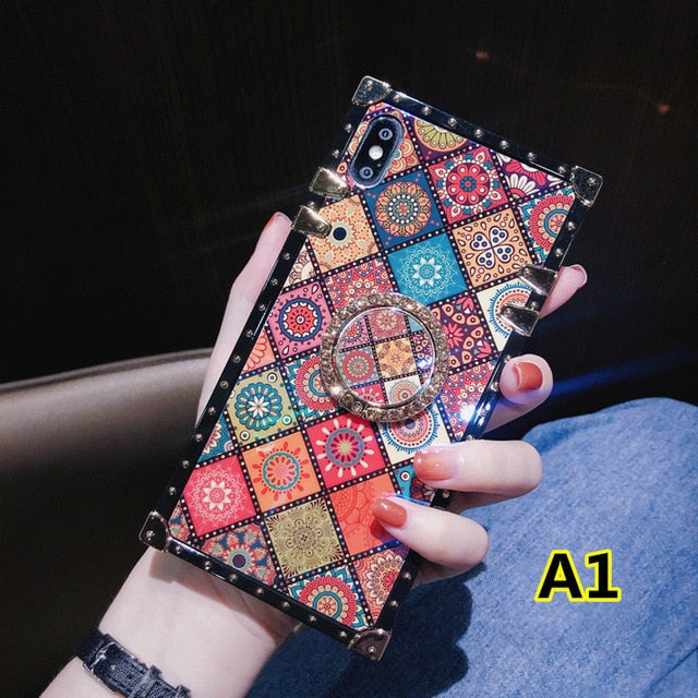 SYCASE For Huawei P20 P30 Mate20 Pro Lite Luxury blu ray square Phone Case with ring For Huawei Nova 2S 3 3E 4E 3i 4 Nova5 Pro