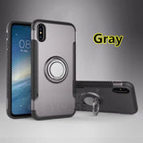 SYCASE For Huawei P9 plus P10 Lite Plus P20 Lite P20pro Hybrid Silicone PC Rugged Armor with Metal Finger Ring Holder phone case