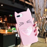 SYCASE For Huawei Y5 II Y6 Y53 2017 2018 case Animal cute Beard Glitter Cat Ear Liquid heart quicksand Soft Silicone Phone Case
