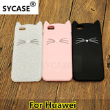 SYCASE For Huawei mate7 mate8 mate9 P8lite p9lite p10 lite plus Nova2S 6X V9play Beard Cat Ear Soft Silicone Mobile Phone Case