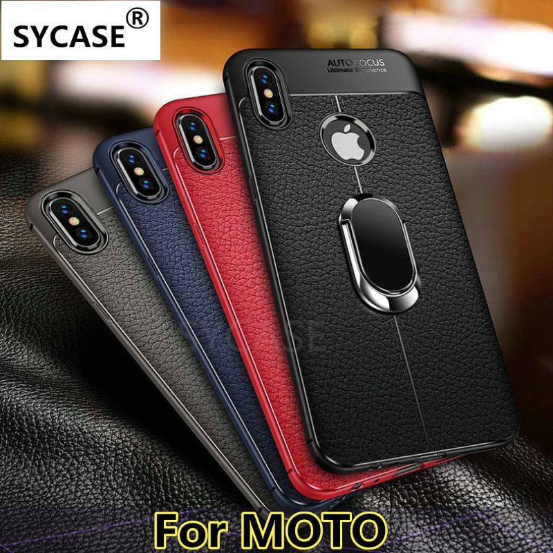 SYCASE For MOTO G4 G5 G5S G6 E5 Plus Play C Plus Z3 Z2 Force Play X4 one power case Soft TPU Litchi pattern leather phone case