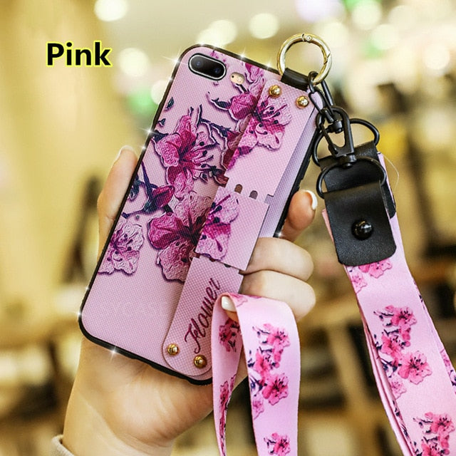 SYCASE For OPPO A3 A5 A7 A33 A37 A57 A59 A73 A77 A79 A83 A7X F9 case Side drill cover Retro literary flower wristband phone case