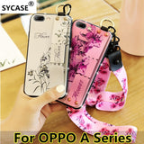 SYCASE For OPPO A3 A5 A7 A33 A37 A57 A59 A73 A77 A79 A83 A7X F9 case Side drill cover Retro literary flower wristband phone case