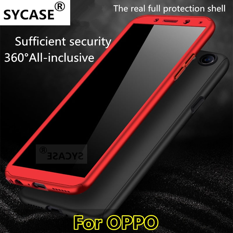 SYCASE For OPPO A3 A5 F5 F7 A33 A37 A39 A57 A73 A77 A79 A83 360 Full Degree Cover Phone Case Shockproof Screen Protection Cover