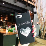 SYCASE For OPPO A37 A39 A57 A59 A77 A83 A73 A79 F3 Animal Beard Glitter Cat Ear Liquid heart quicksand Soft Silicone Phone Case