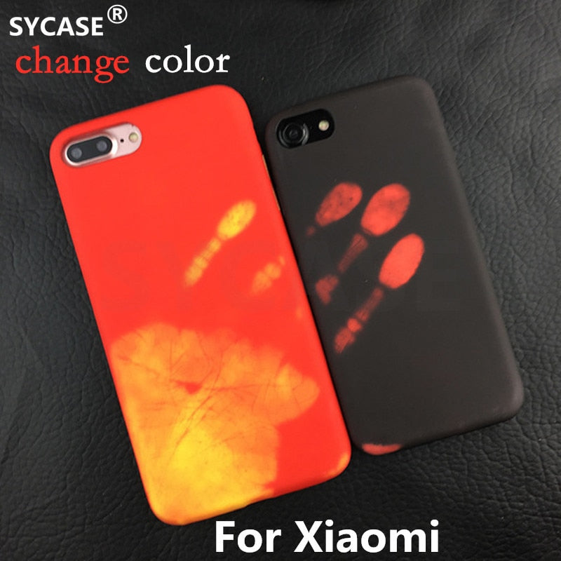 SYCASE For Redmi 4x Case Temperature Sensitive color change Shell For Xiaomi 8 Case Mi 8 Matte PC Thermal Sensor Half pack Cover
