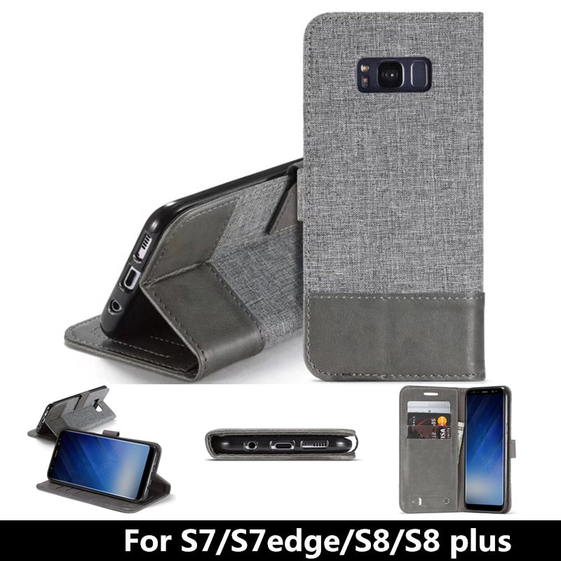 SYCASE For S7 S8 plus Luxury Wallet PU Flip Leather Cell Phone Cover Case Funda Shell Back Cover with Card Holder For S7edge