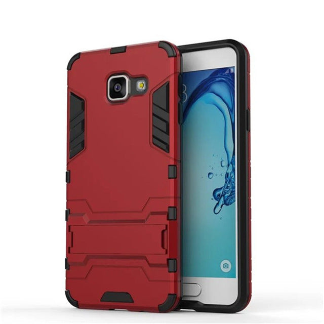 SYCASE For Samsung A7/A8/A510/A710/A810 Iron Man Phone Sets Back Cover Housing Shockproof 3D Phone Cases 3in1 TPU+PC+Stand