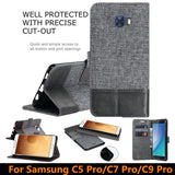 SYCASE For Samsung C5 Pro c7 C9 pro Luxury Wallet PU Flip Leather Cell Phone Cover Case Funda Shell Back Cover with Card Holder