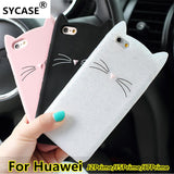SYCASE For Samsung Galaxy J2Prime J5Prime J7Prime Fashion Animal shell cover Beard Cat Ear Soft Silicone Mobile Phone Case