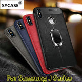 SYCASE For Samsung J2 J5 J7 Prime MAX DUO 2016 J2CORE J2Pro J3 J7 J8 2018 J4 J6 Plus Soft TPU Litchi pattern leather phone case