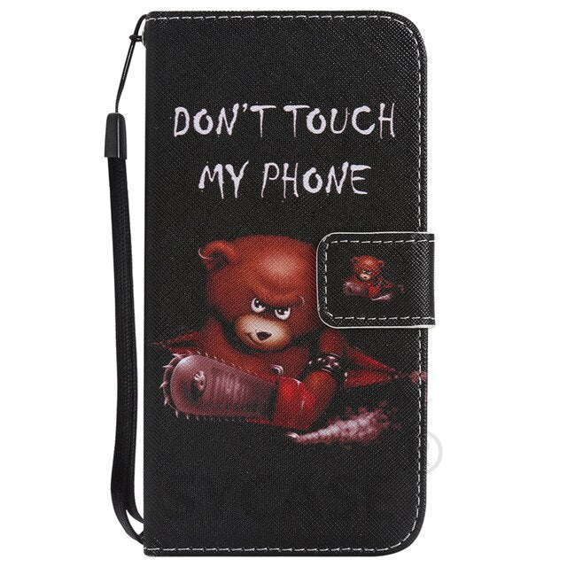 SYCASE For Samsung J3 J5 J7 2017 J330 J530 J7pro Flip Case Painted Card Wallet Stand Luxury PU Leather Painted Cartoon Phone Bag