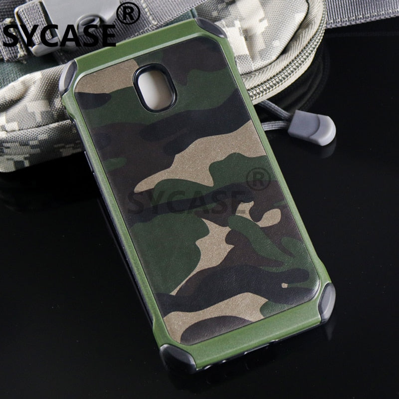 SYCASE For Samsung J5 J7 J3 2017 EU case Military Army Camo Design Armor TPU Hybrid Rugged Camouflage Case J330 J730 back cover