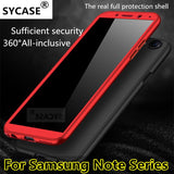 SYCASE For Samsung Note3 Note4 Note5 Note8 Note9 Luxury 360 Full Degree Cover Phone Case Shockproof Screen Protection Cover