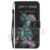 SYCASE For Samsung S3 4 5 6 S7 edge S8 S9 plus Flip Case Painted Card Wallet Stand Luxury PU Leather Painted Cartoon Phone Bag