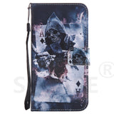 SYCASE For Samsung S3 4 5 6 S7 edge S8 S9 plus Flip Case Painted Card Wallet Stand Luxury PU Leather Painted Cartoon Phone Bag