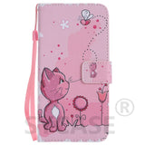 SYCASE For Samsung S3 4 5 6 S7 edge S8 S9 plus Flip Case Painted Card Wallet Stand Luxury PU Leather Painted Cartoon Phone Bag
