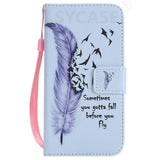 SYCASE For Samsung S3 4 5 6 S7 edge S8 S9 plus Flip Case Painted Card Wallet Stand Luxury PU Leather Painted Cartoon Phone Bag