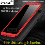 SYCASE For Samsung S5 S6 edge Plus S7 edge S8 S9 Plus Luxury 360 Full Degree Cover Phone Case Shockproof Screen Protection Cover