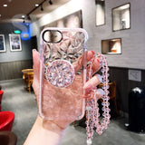 SYCASE For Samsung S7 edge S8 S9 Plus G530 case Silicone anti-fall Transparent luxury rhinestone bracket phone case