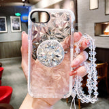 SYCASE For Samsung S7 edge S8 S9 Plus G530 case Silicone anti-fall Transparent luxury rhinestone bracket phone case