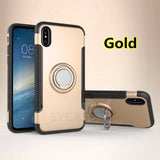SYCASE For Samsung S7 edge S8 S9 Plus Note9 8 C8 A6 PlusHybrid Silicone PC Rugged Armor with Metal Finger Ring Holder phone case
