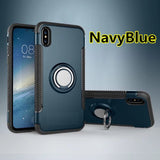 SYCASE For Samsung S7 edge S8 S9 Plus Note9 8 C8 A6 PlusHybrid Silicone PC Rugged Armor with Metal Finger Ring Holder phone case