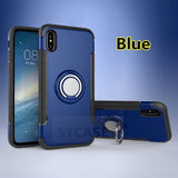 SYCASE For Samsung S7 edge S8 S9 Plus Note9 8 C8 A6 PlusHybrid Silicone PC Rugged Armor with Metal Finger Ring Holder phone case
