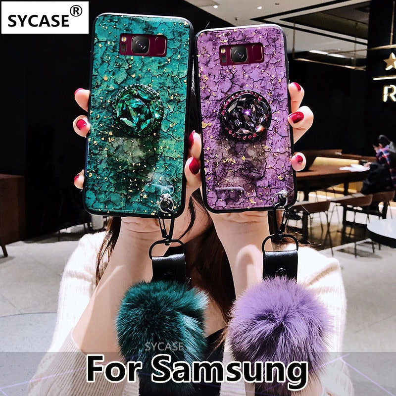 SYCASE For Samsung S8 S9 Note 8 9 J2 J3 J5 J7 DUO Prime J2 PRO J4 J6 Plus J8 2018 Fashion Epoxy Green Purple soft phone case