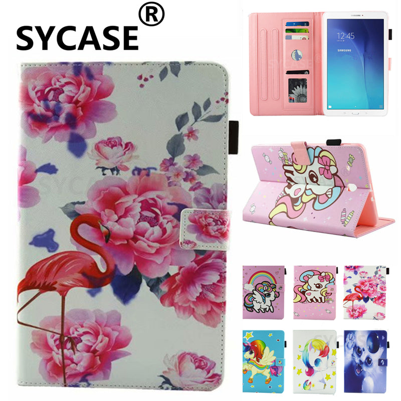 SYCASE For Samsung Tab T280 T285 Cute Cartoon Unicorn Leather Fundas Case For Samsung Galaxy Tab A 2016 7.0 Tablet Cover Case
