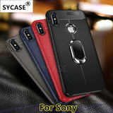 SYCASE For Sony xperia XZS XZ XA 1 2 3 premium ultra compact Plus L2 case Soft TPU Litchi pattern leather phone case