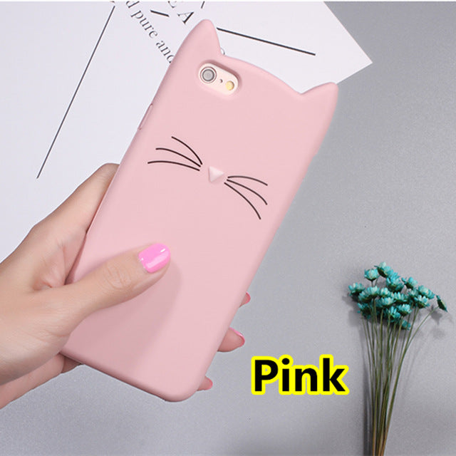 SYCASE For Xiaomi Mi 4 5 6 8 8SE 6X Fashion Animal shell cover Beard Cat Ear Soft Silicone Mobile Phone Case