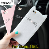 SYCASE For Xiaomi Mi 4 5 6 8 8SE 6X Fashion Animal shell cover Beard Cat Ear Soft Silicone Mobile Phone Case