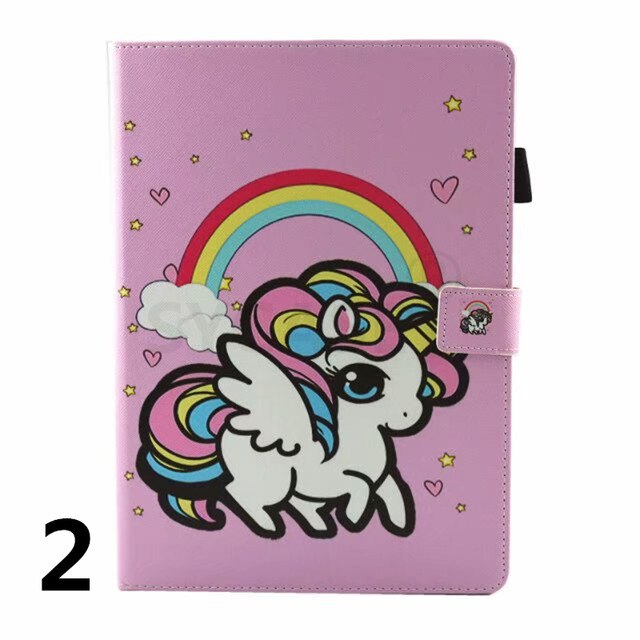 SYCASE For iPad 6 Air2 Case Cartoon Unicorn Cover For iPad 5 Air Case Multi-Function Painted Flamingo Cat All-Inclusive Cover