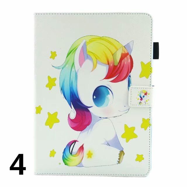 SYCASE For iPad 6 Air2 Case Cartoon Unicorn Cover For iPad 5 Air Case Multi-Function Painted Flamingo Cat All-Inclusive Cover
