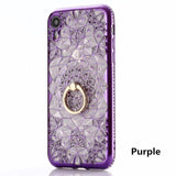 SYCASE For iPhone 5 5S SE 6 6S 7 8 Plus X XR Xs Max Case Luxury Soft TPU Women's Fashion Bling Crystal Diamond Flower phone case