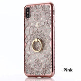 SYCASE For iPhone 5 5S SE 6 6S 7 8 Plus X XR Xs Max Case Luxury Soft TPU Women's Fashion Bling Crystal Diamond Flower phone case